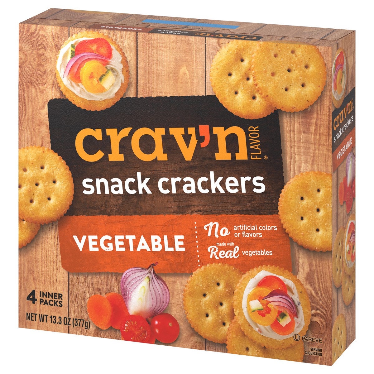 slide 4 of 4, Crav'n Flavor Vegetable Snack Crackers 13.3 oz, 4 ct