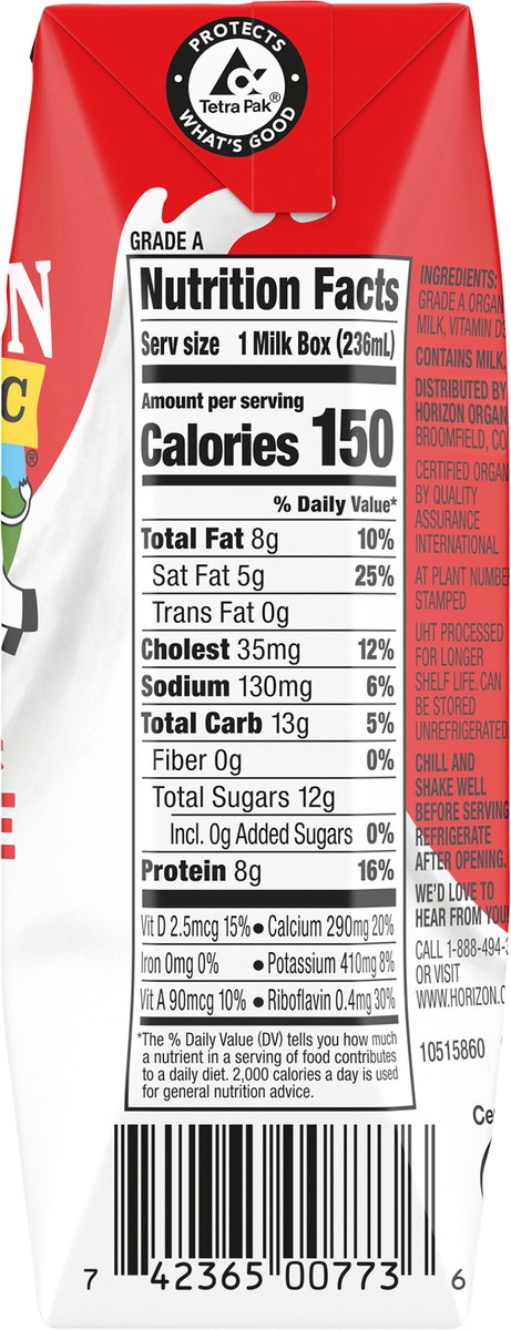 slide 7 of 15, Horizon Organic Shelf-Stable Whole Milk Box, 8 fl oz, 8 fl oz