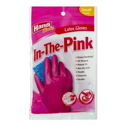 Handi Works In-The-Pink Latex Gloves, Small