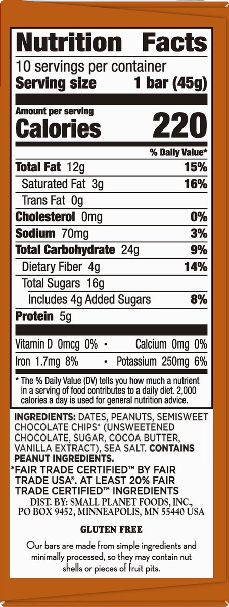 slide 6 of 13, LÄRABAR Peanut Butter Chocolate Chip Fruit & Nut Bar 10 ea, 10 ct; 16 oz