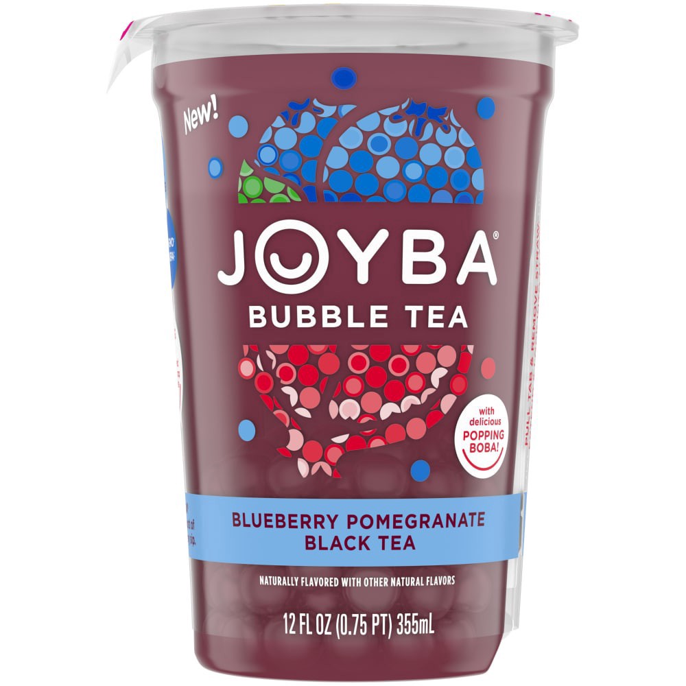 slide 1 of 1, Joyba Blueberry Pomegranate Bubble Tea, 12 Fl Oz. Plastic Cup,