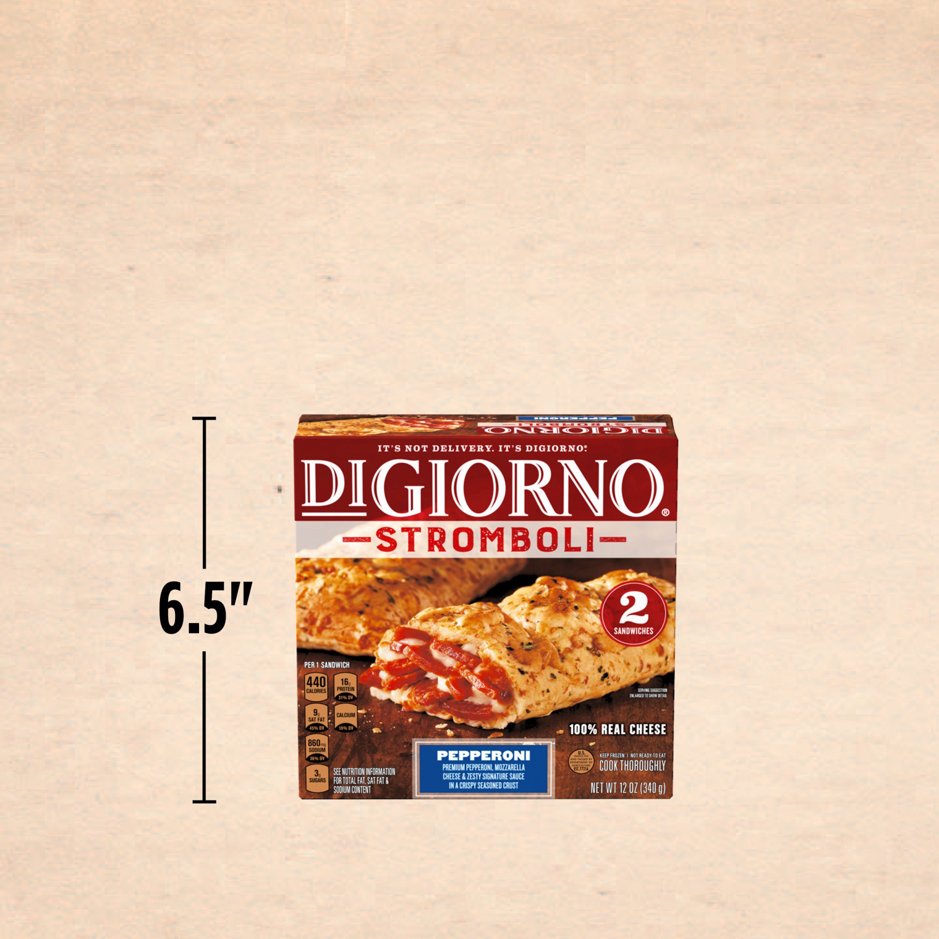 slide 6 of 7, Digiorno Pepperoni Stromboli, 12 oz