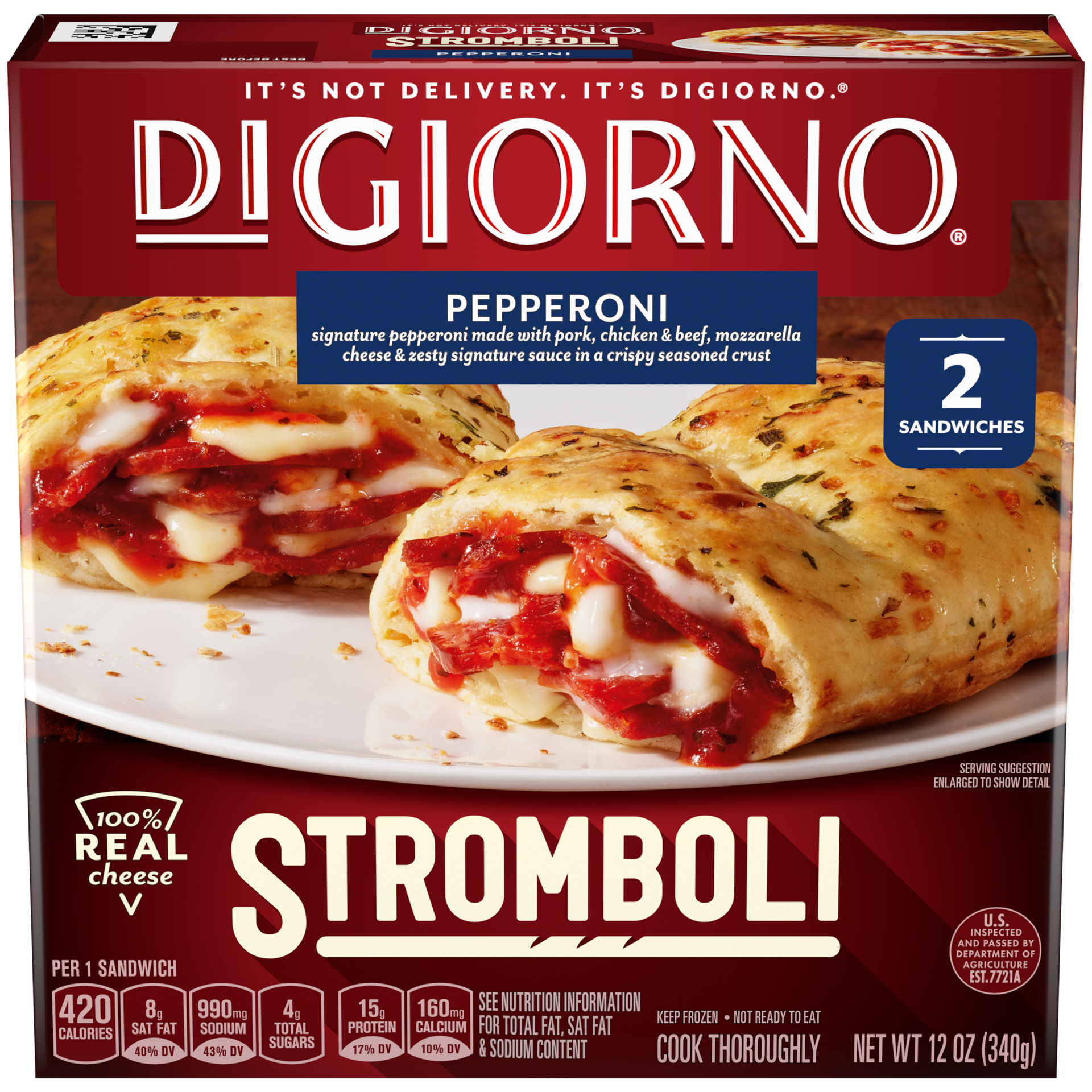 slide 1 of 7, Digiorno Pepperoni Stromboli, 12 oz