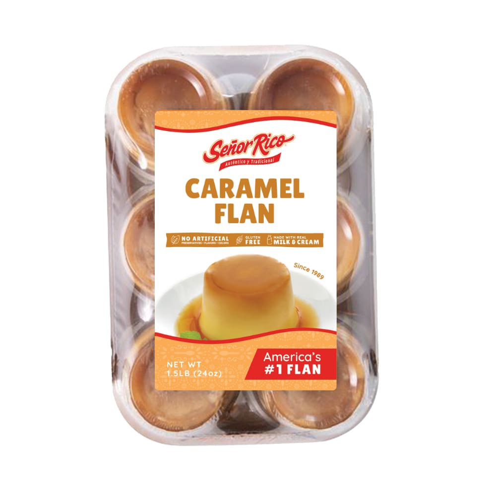 slide 1 of 1, Señor Rico® Carmel Flan, 6 pk / 4 oz, 6 ct
