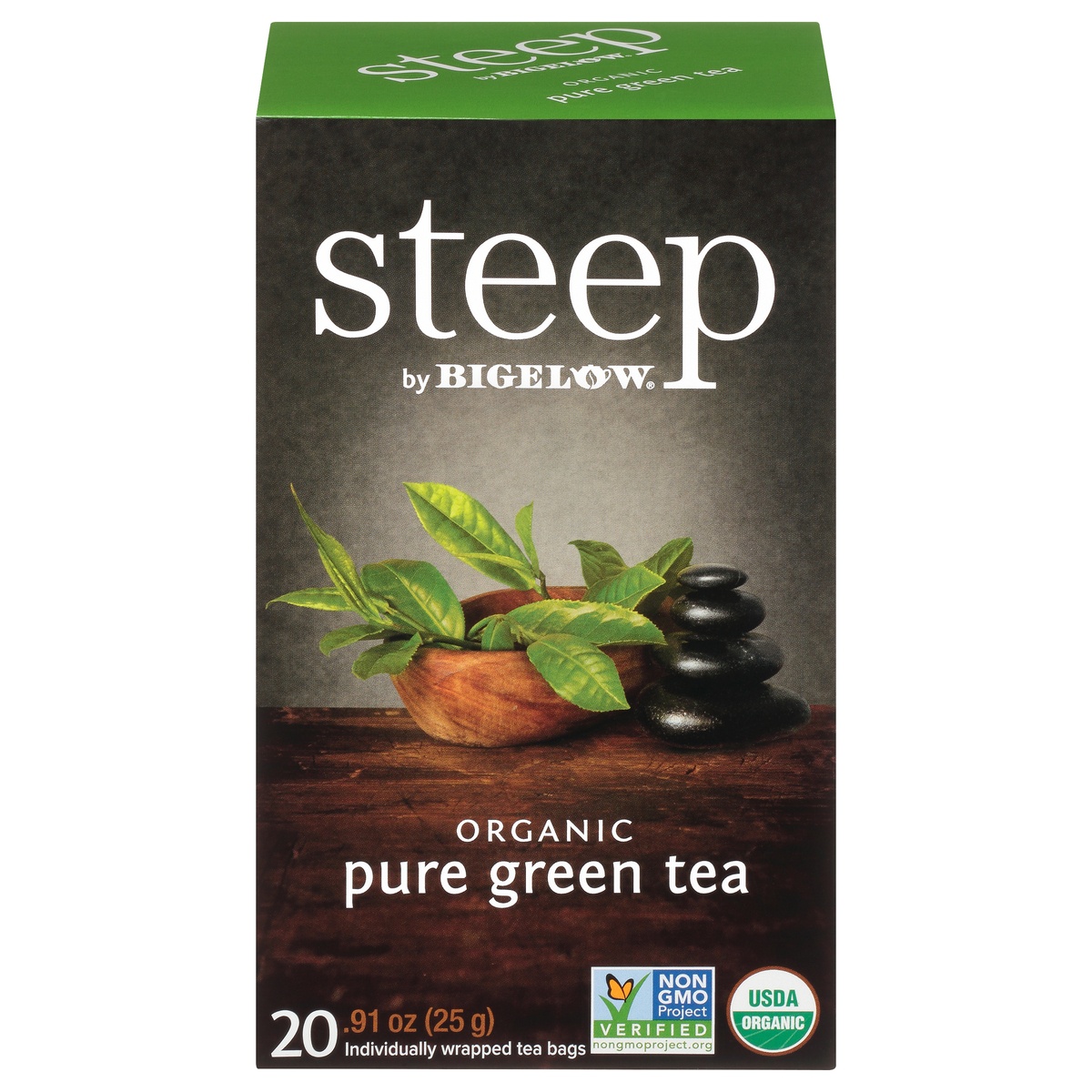 slide 1 of 8, Bigelow steep Organic Pure Green Tea, 20 ct