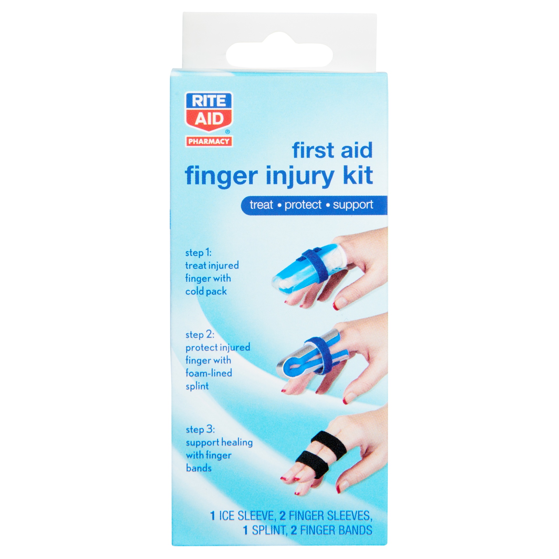 slide 1 of 1, Rite Aid First Aid Finger Injury Kit, 1 ct