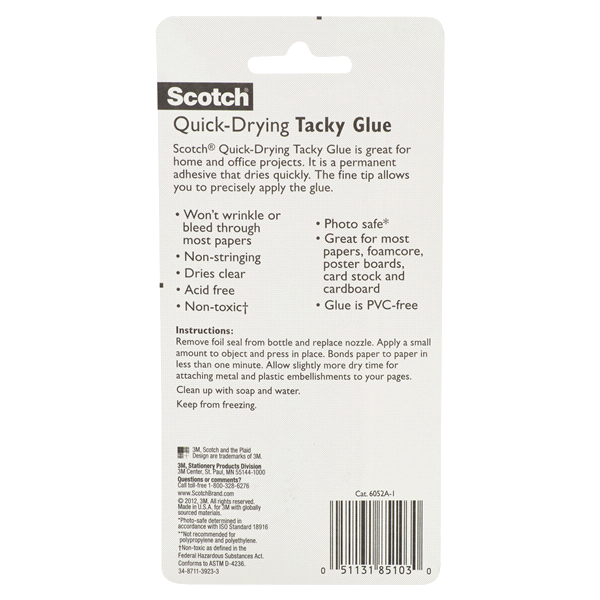 slide 2 of 5, Scotch Quick Drying Tacky Glue, 2 fl oz