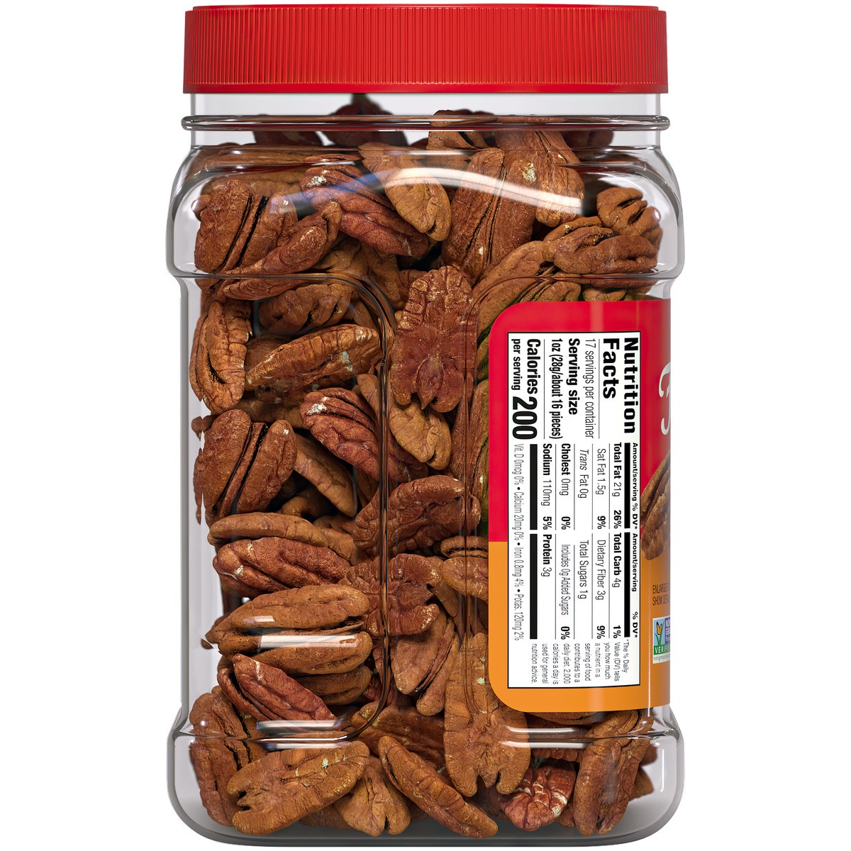 slide 13 of 14, Fisher Oven Roasted Never Fried Mammoth Pecans with Sea Salt 6-17 oz. Jars, 102 oz