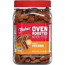Fisher Oven Roasted Never Fried Mammoth Pecans with Sea Salt 6-17 oz. Jars