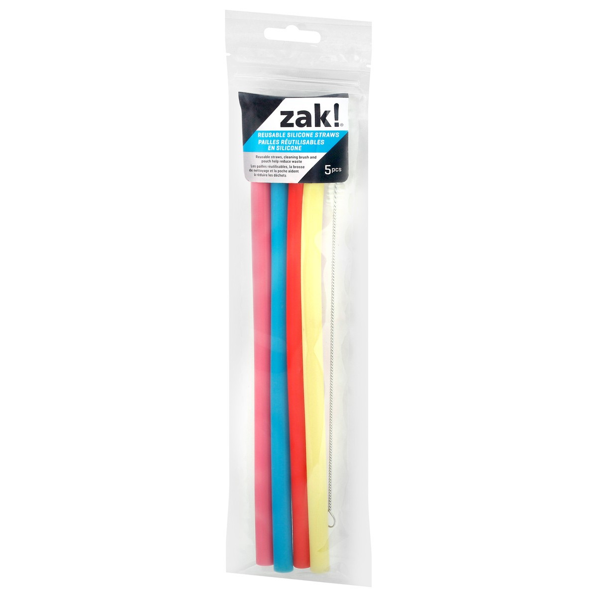 slide 3 of 9, Zak! Designs Silicone Reusable Straw 5 ea Bag, 5 ct