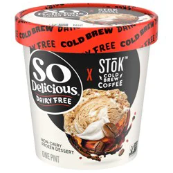 So Delicious Dairy Free SToK Cold Brew Coffee Plant Based Blend Frozen Dessert 1 pint