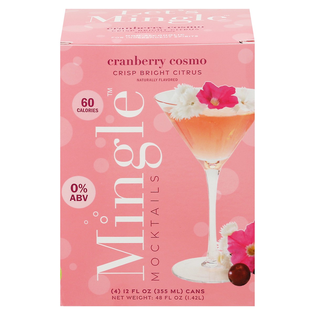 slide 1 of 9, Mingle Cranberry Cosmo Mocktails Can 4 ea, 1 ct