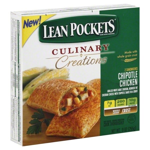 slide 1 of 1, Lean Pockets Chipotle Chicken Stuffed Sandwiches, 9 oz