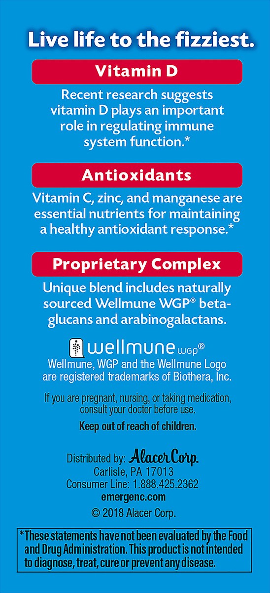 slide 5 of 7, Emergen-C Immune Plus 10 Pack 1000 mg Raspberry Vitamin C + Vitamin D & Zinc 10 ea, 10 ct