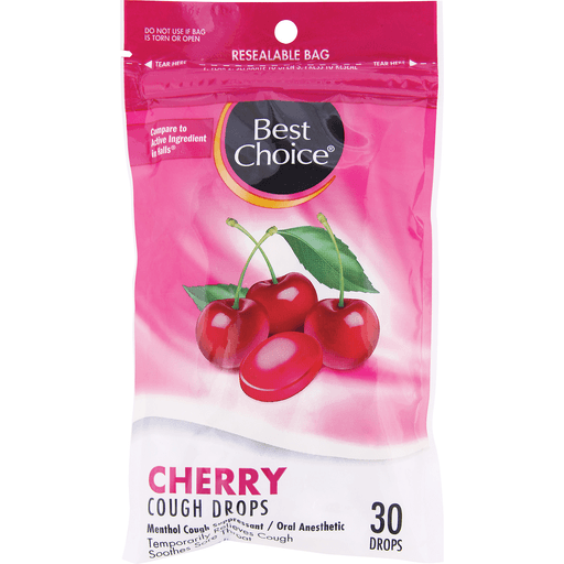 slide 1 of 1, Best Choice Cherry Cough Drops, 30 ct