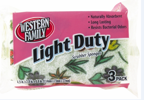 slide 1 of 1, Western Family Scrubber Light Duty Large, 3 ct