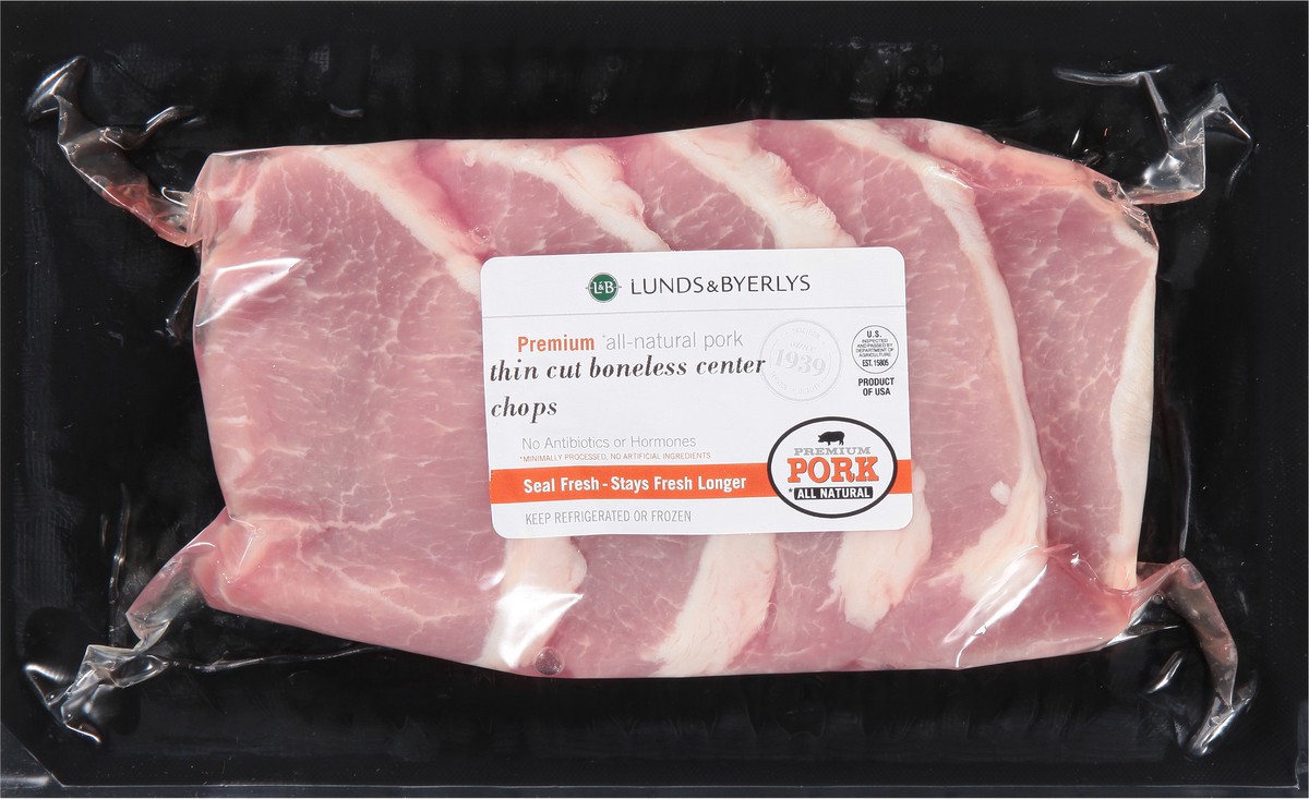 slide 5 of 11, Lunds & Byerlys Center Chops Boneless Thin Cut Pork 1 ea, per lb