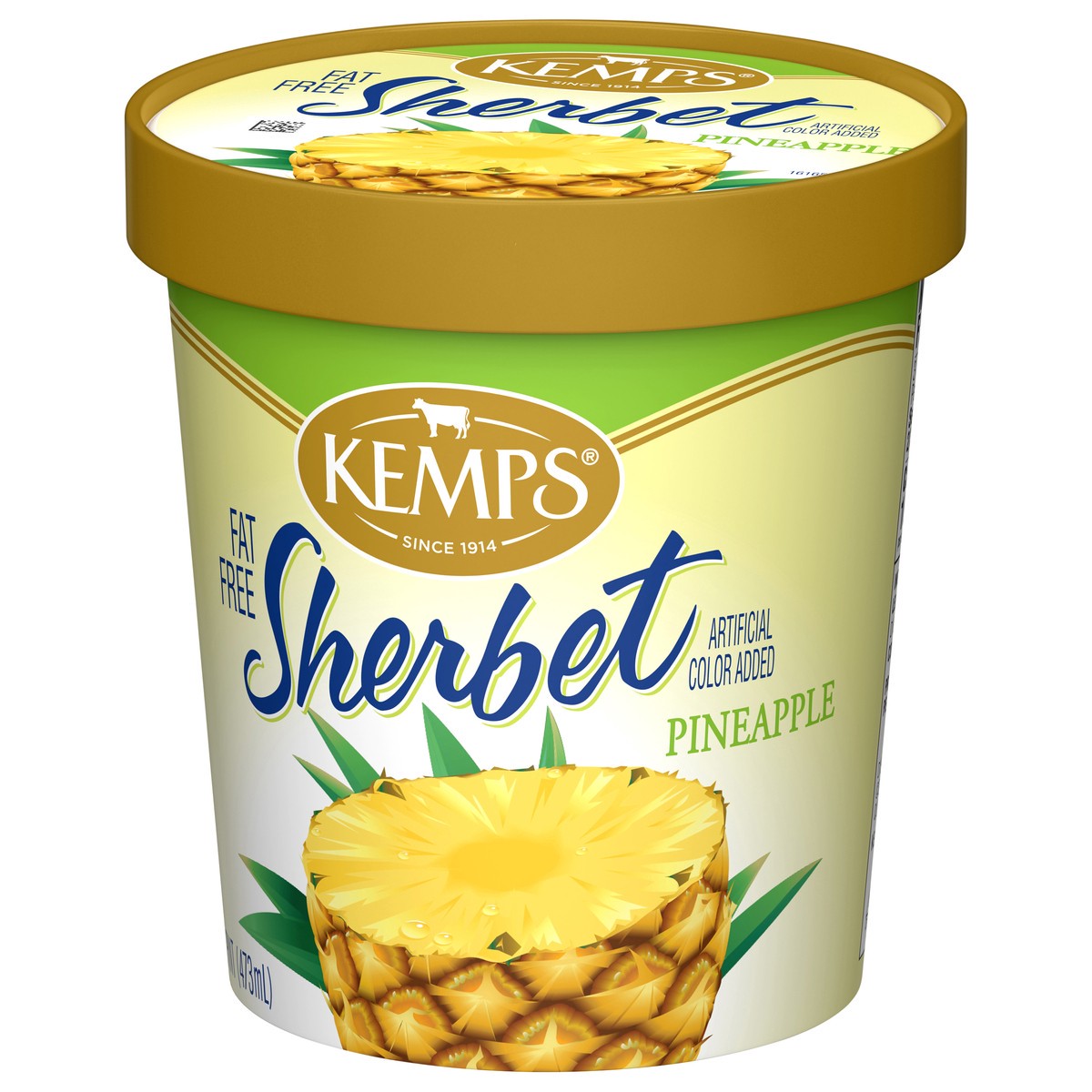 slide 11 of 14, Kemps Fat Free Pineapple Sherbet 1 pt, 