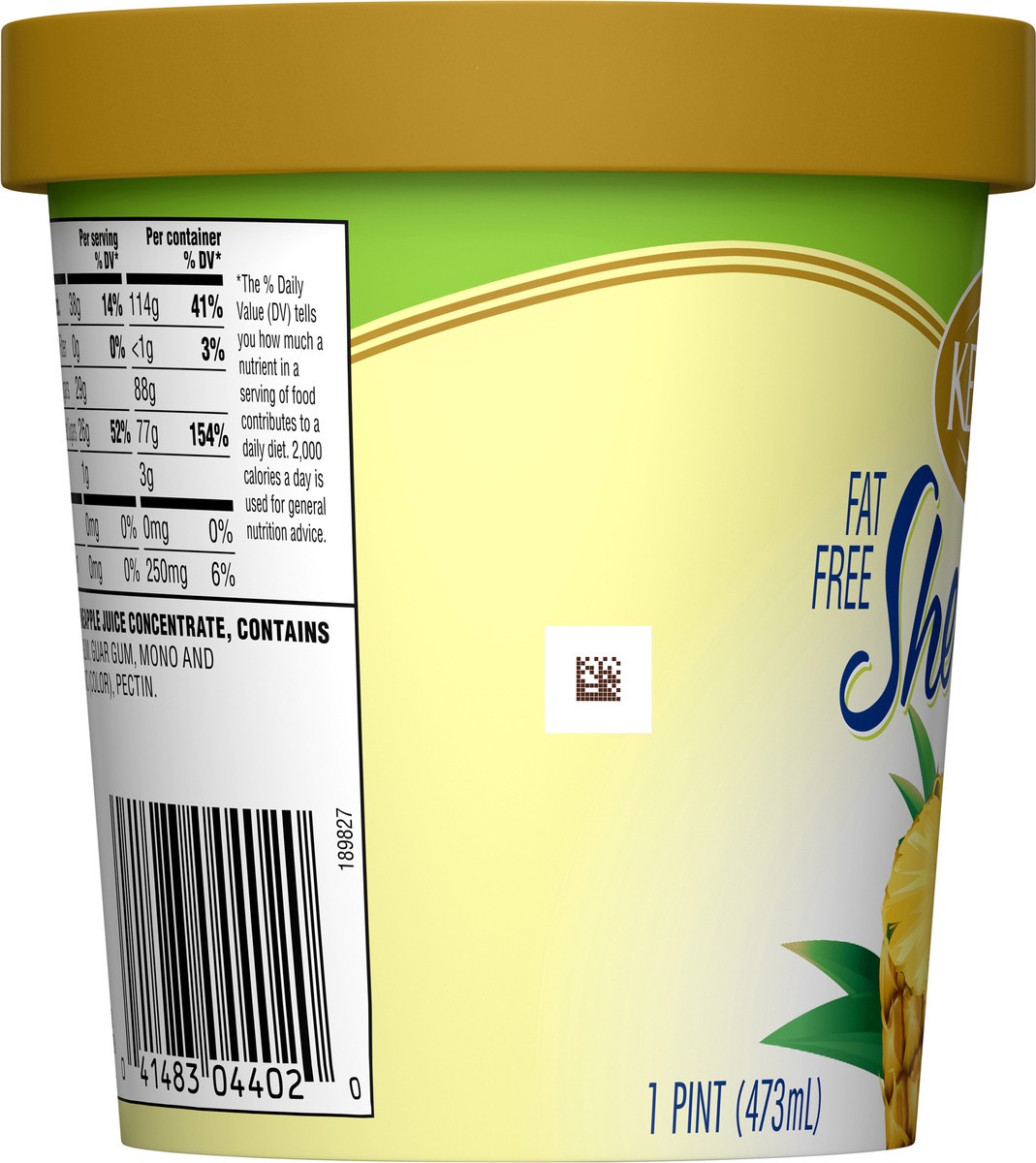 slide 4 of 14, Kemps Fat Free Pineapple Sherbet 1 pt, 