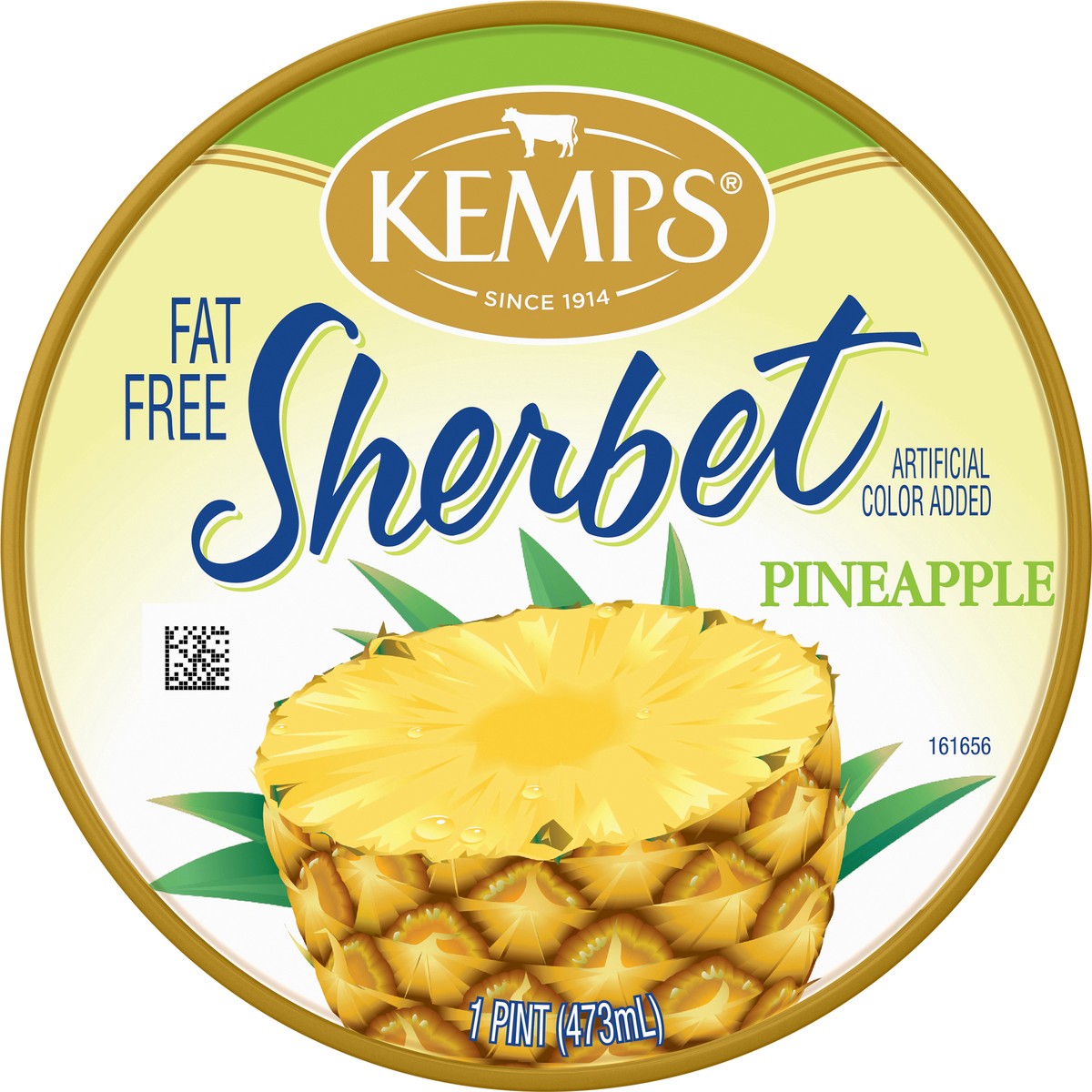 slide 3 of 14, Kemps Fat Free Pineapple Sherbet 1 pt, 