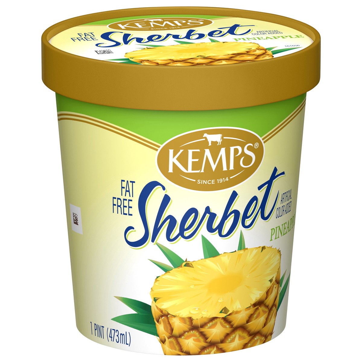 slide 2 of 14, Kemps Fat Free Pineapple Sherbet 1 pt, 