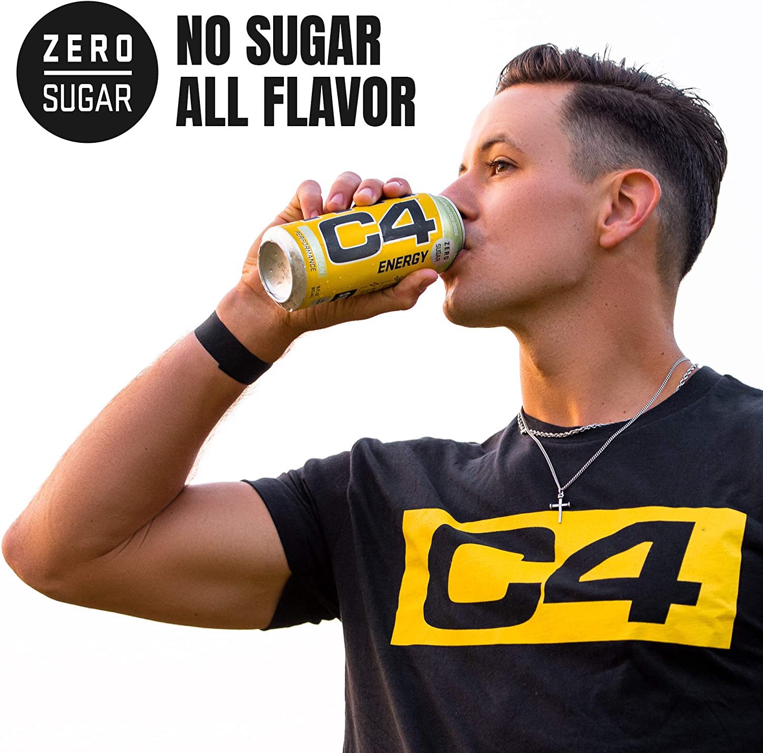 slide 3 of 4, C4 Energy, C4 Energy - Yellow Can, Carbonated, Strawberry Watermelon Ice, 12 oz