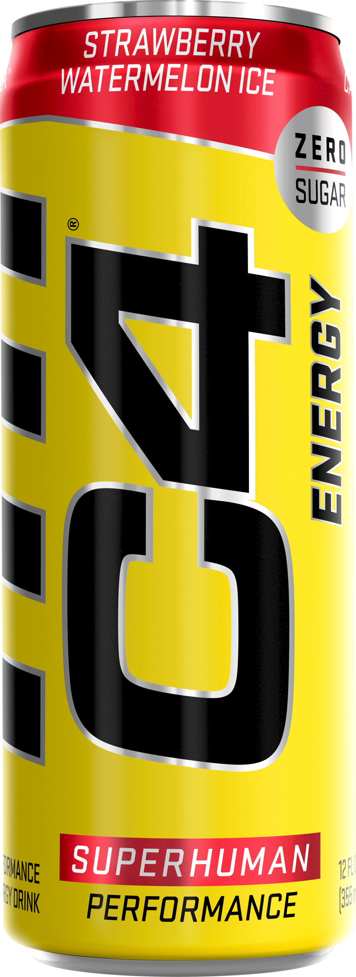 slide 1 of 4, C4 Energy, C4 Energy - Yellow Can, Carbonated, Strawberry Watermelon Ice, 12 oz