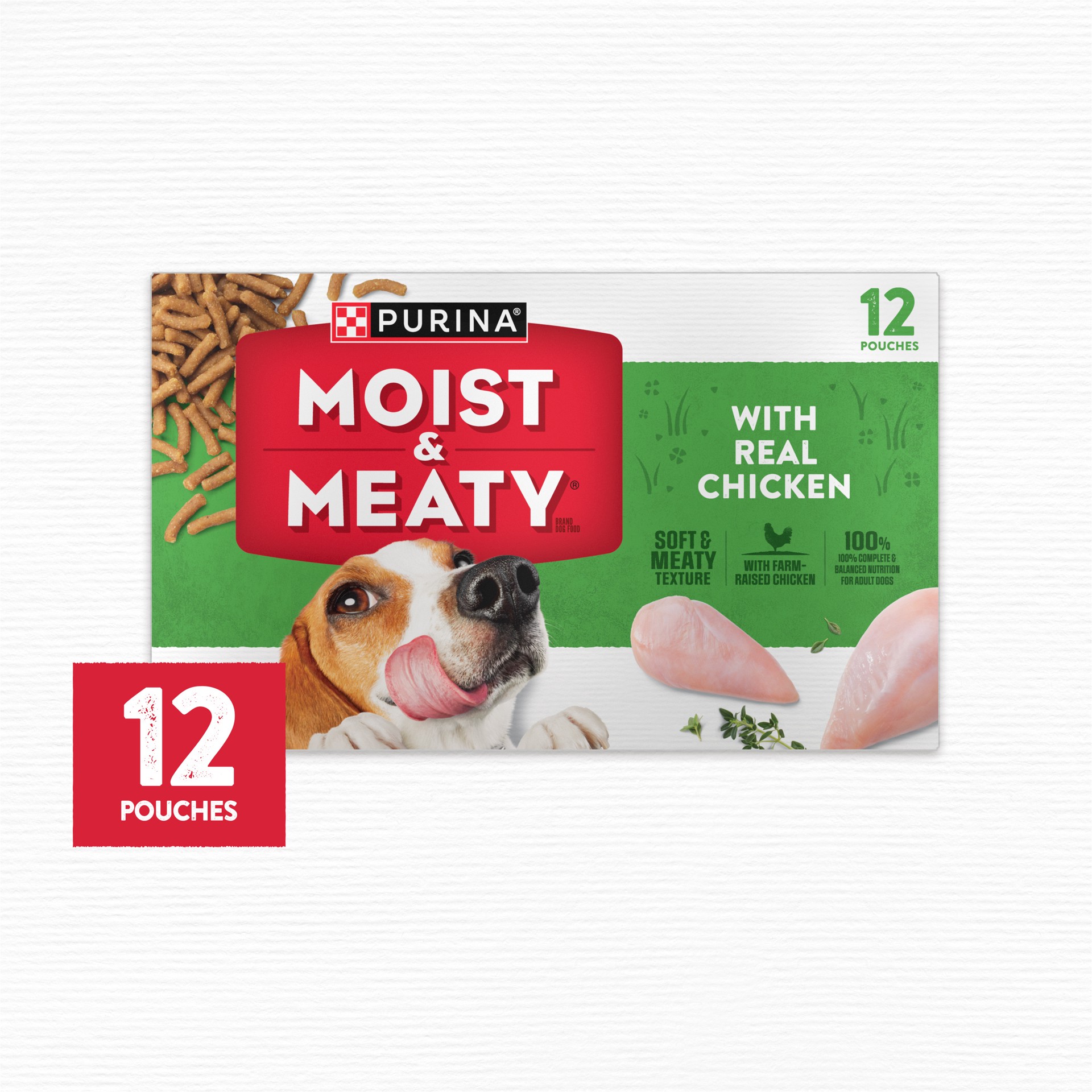 slide 2 of 2, Purina Moist & Meaty Soft Dog Food, With Real Chicken Recipe - 72 oz. Box, 72 oz