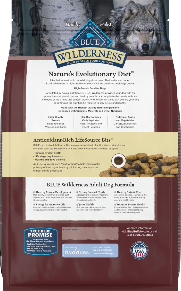 slide 5 of 9, Blue Buffalo Wilderness High Protein, Natural Adult Dry Dog Food, Red Meat 4.5-lb, 4.5 lb