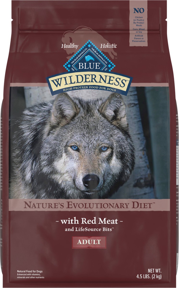 slide 6 of 9, Blue Buffalo Wilderness High Protein, Natural Adult Dry Dog Food, Red Meat 4.5-lb, 4.5 lb