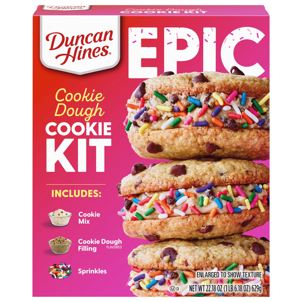 slide 1 of 5, Duncan Hines Epic Cookie Dough Cookie Kit 22.18 oz, 22.18 oz