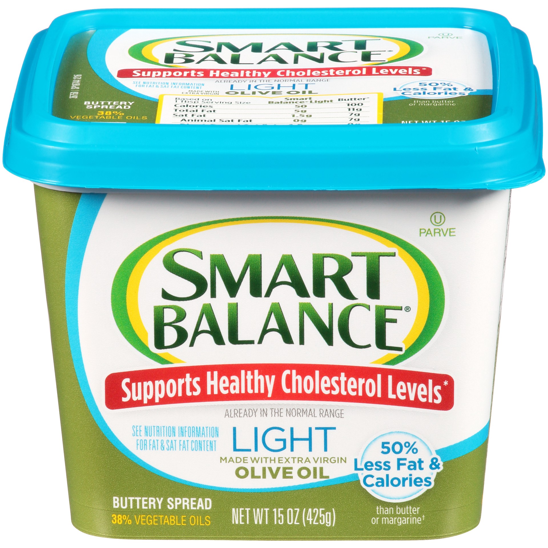 slide 1 of 1, Smart Balance Light Buttery Spread Made with Extra Virgin Olive Oil, 15 OZ, 15 oz