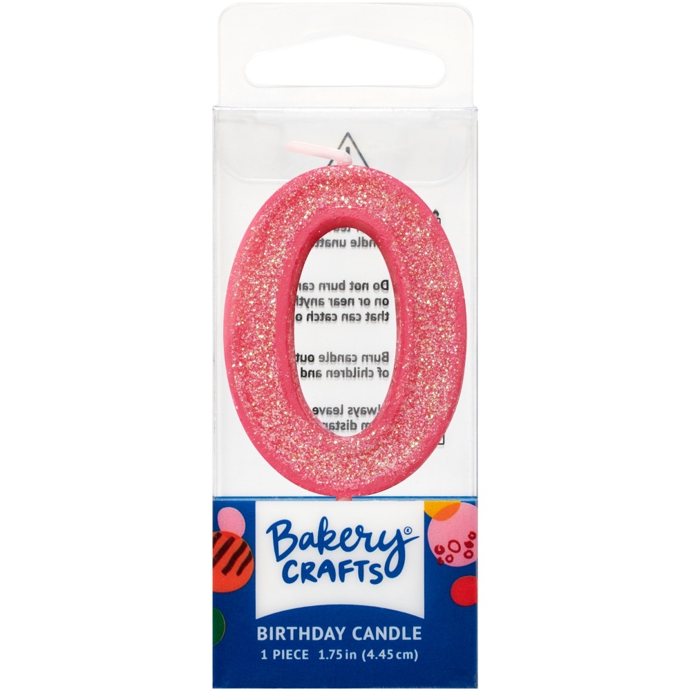 slide 1 of 1, Decopac Zero Birthday Candle Cake Decoration - Pink, 1 ct