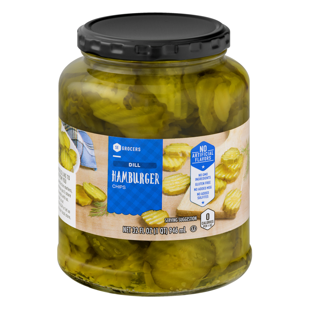 slide 1 of 1, SE Grocers Hamburger Chips Dill - 32 oz, 32 oz