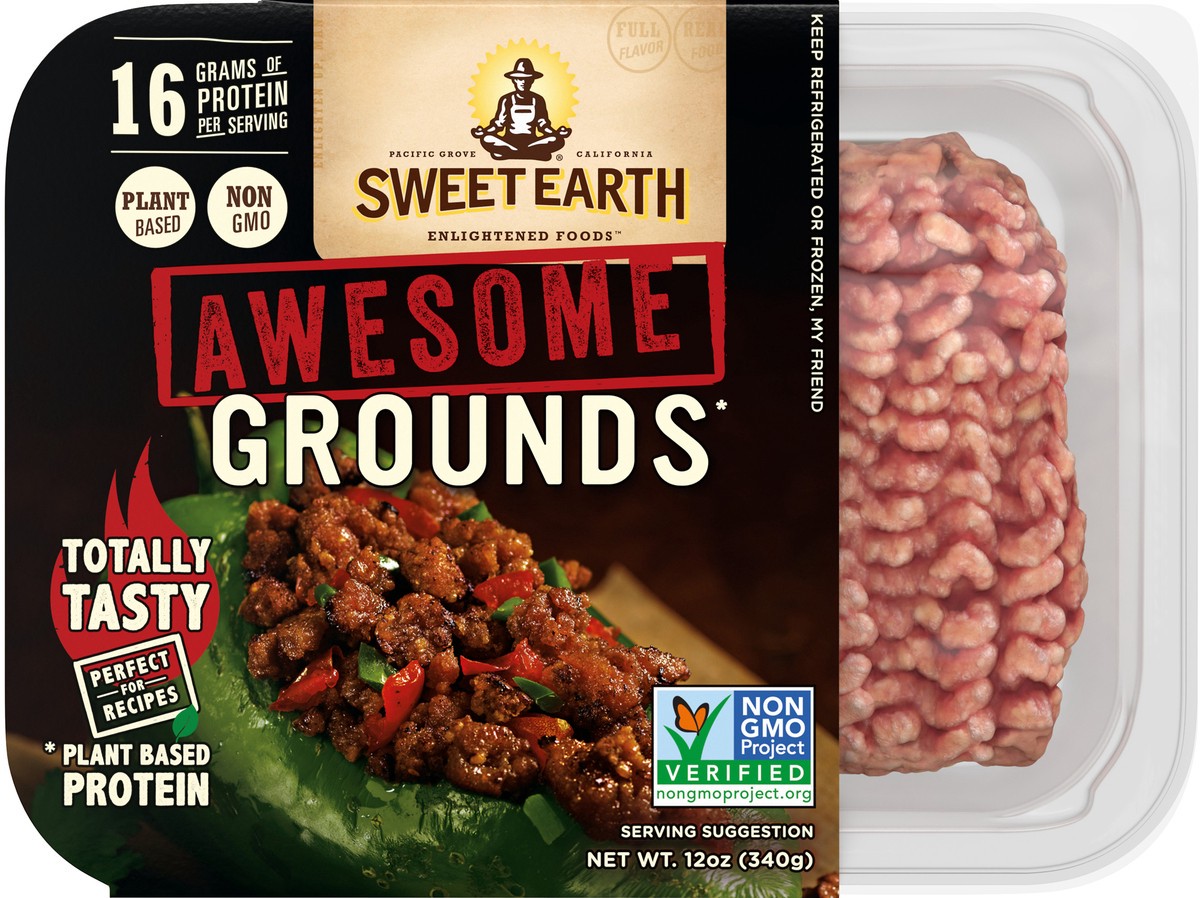 slide 9 of 9, Sweet Earth Plant Based Protein Awesome Meatless Grounds 12 Oz - Plant Based Protein for Vegetarian Tacos, 12 oz