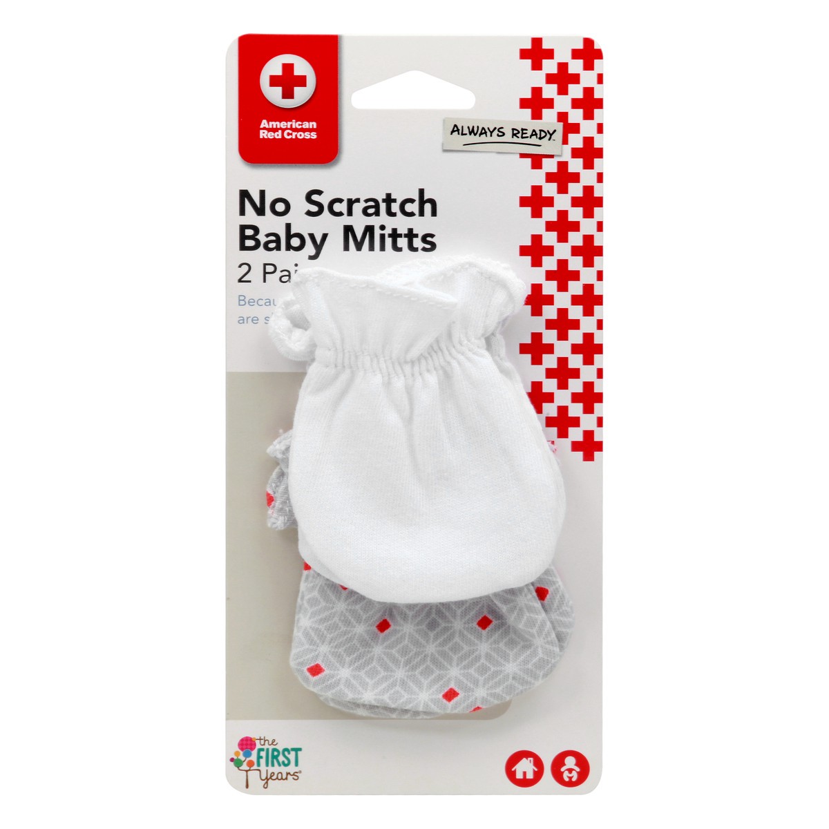 slide 1 of 1, The First Years American Red Cross Infant No Scratch Mitts, 1 ct