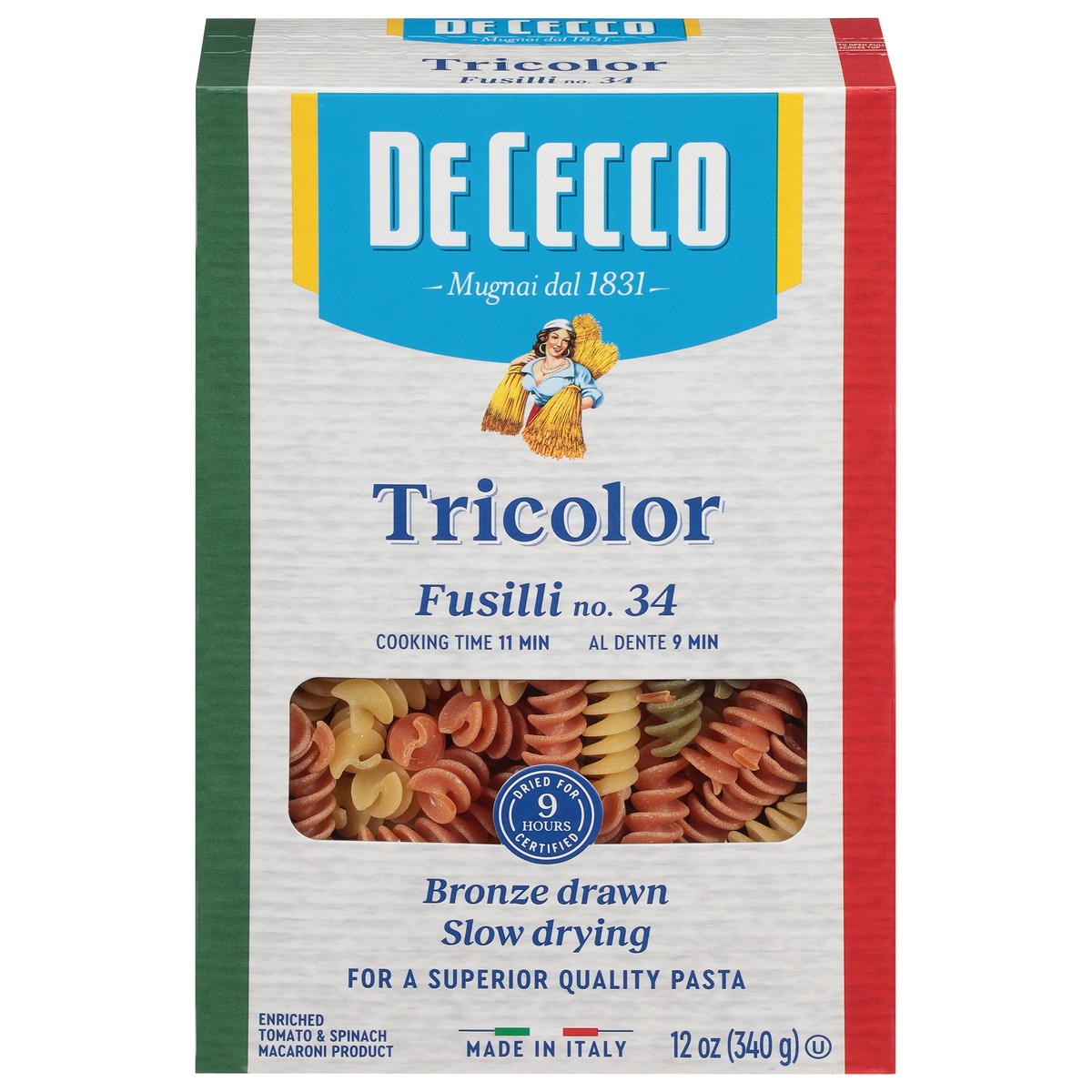 slide 1 of 4, De Cecco No. 34 Tricolor Fusilli 12 oz, 12 oz