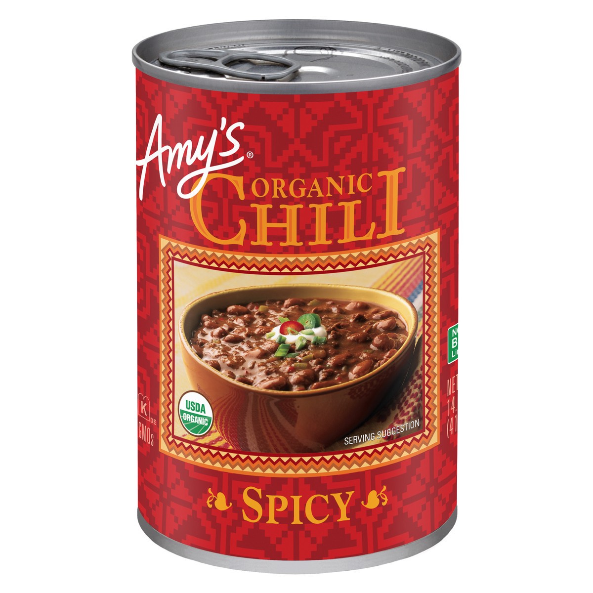 slide 5 of 8, Amy's Spicy Chili, Gluten Free, Vegan, 14.7 oz