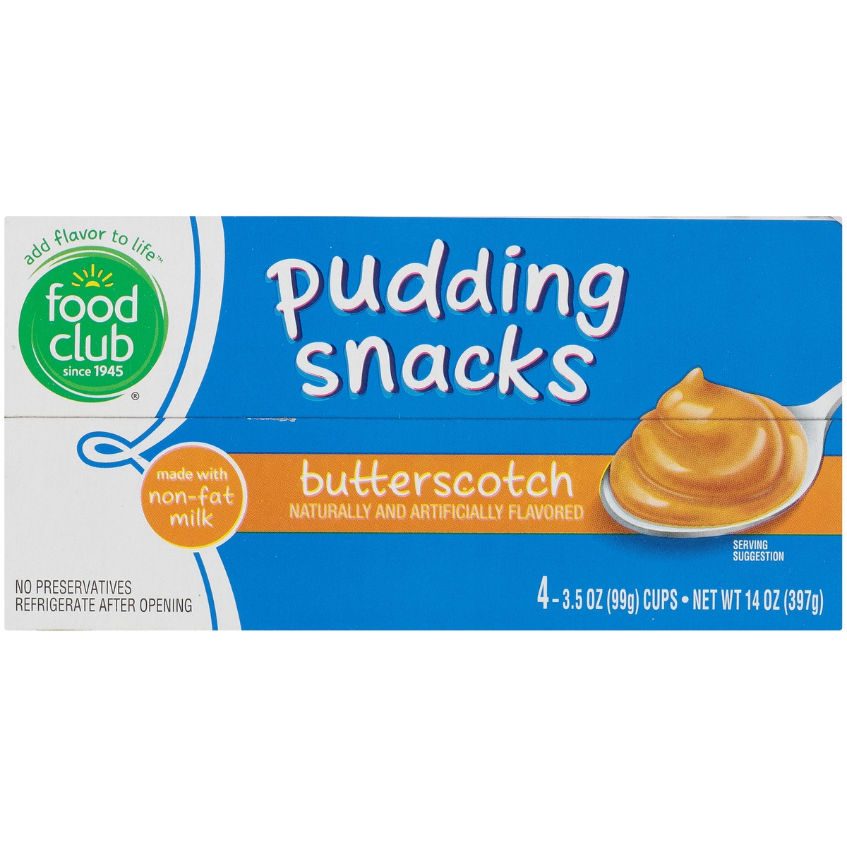 slide 9 of 9, Food Club Butterscotch Pudding Snacks, 14 oz