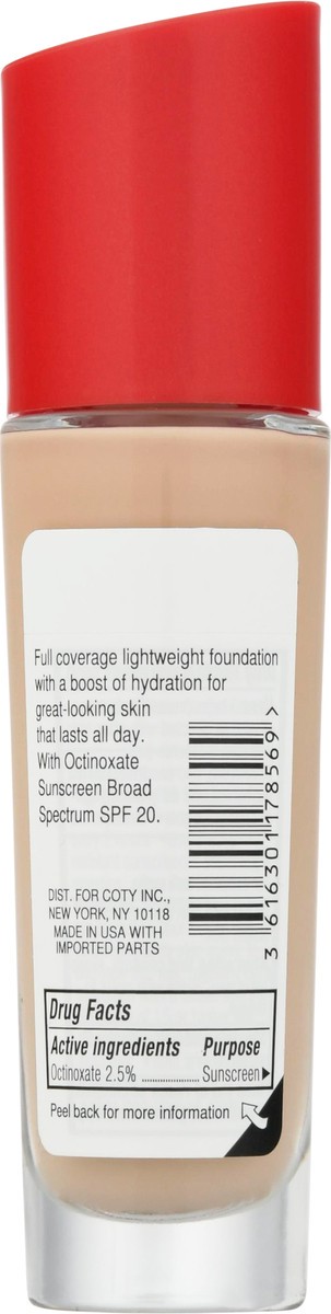 slide 3 of 13, Rimmel London SPF 20 True Ivory 103 Lasting Finish Full Coverage Liquid Foundation 1 fl oz, 30 ml