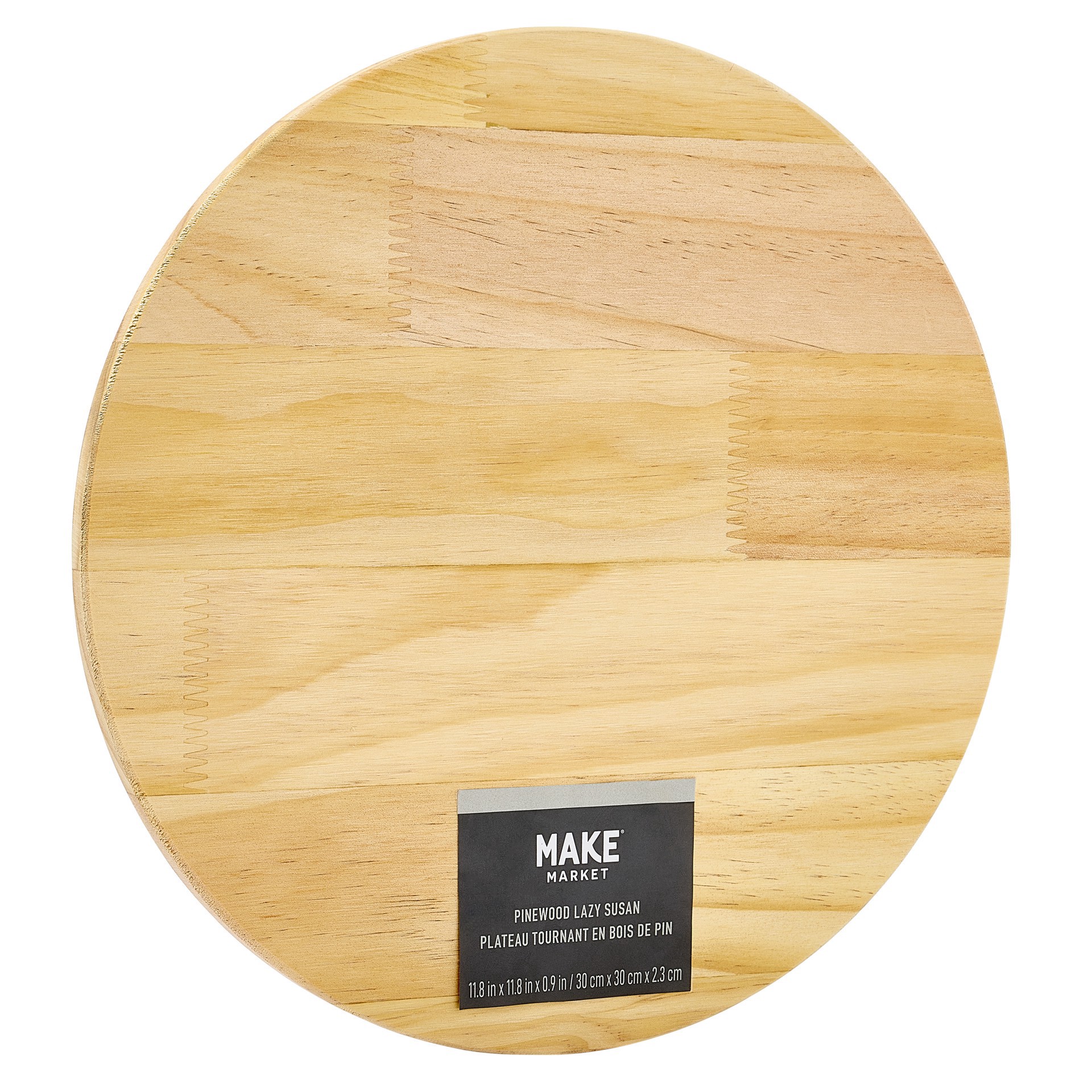 slide 5 of 6, 12" Pinewood Lazy Susan By Make Market, 11.8 in x 11.8 in x 0.9 in
