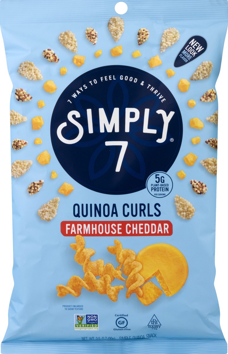 slide 1 of 9, Simply7 Farmhouse Cheddar Qunioa Curls 3.5 oz, 3.5 oz