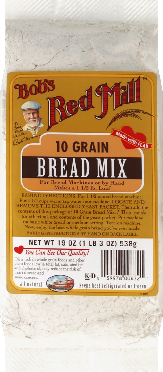 slide 4 of 5, Bob's Red Mill Bread Mix, 10 Grain, 19 oz