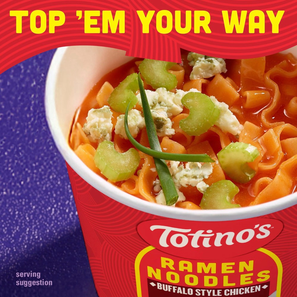 slide 6 of 6, Totino's Buffalo Style Chicken Pizza Flavor Ramen Noodles Soup Cup, 2.19 oz