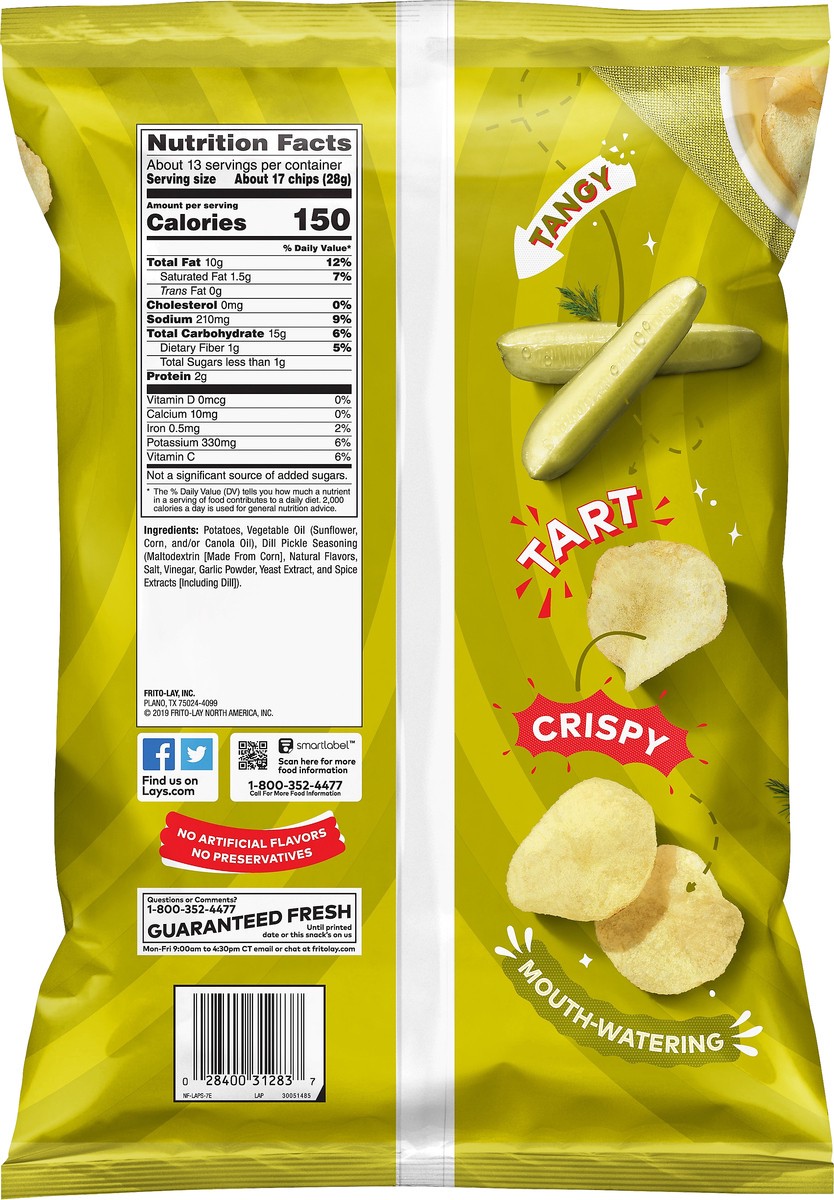 Lay's Potato Chips Dill Pickle Flavored 12 1/2 Oz 12.5 oz Shipt