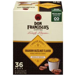 Don Francisco's Hawaiian Hazelnut Flavored Medium Roast Coffee Pods - 36 ct