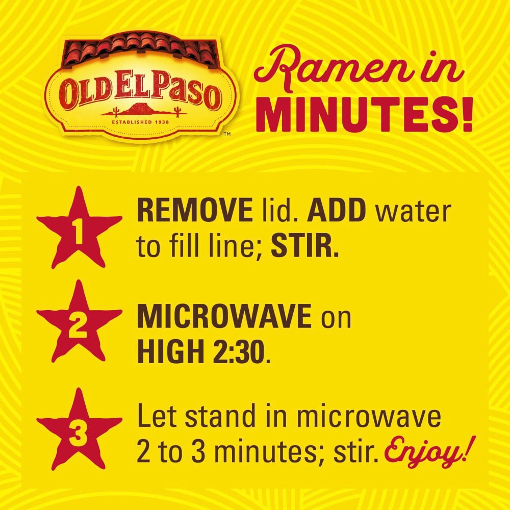 slide 3 of 6, Old El Paso Fajita Flavor Ramen Noodles Soup Cup, 2.12 oz