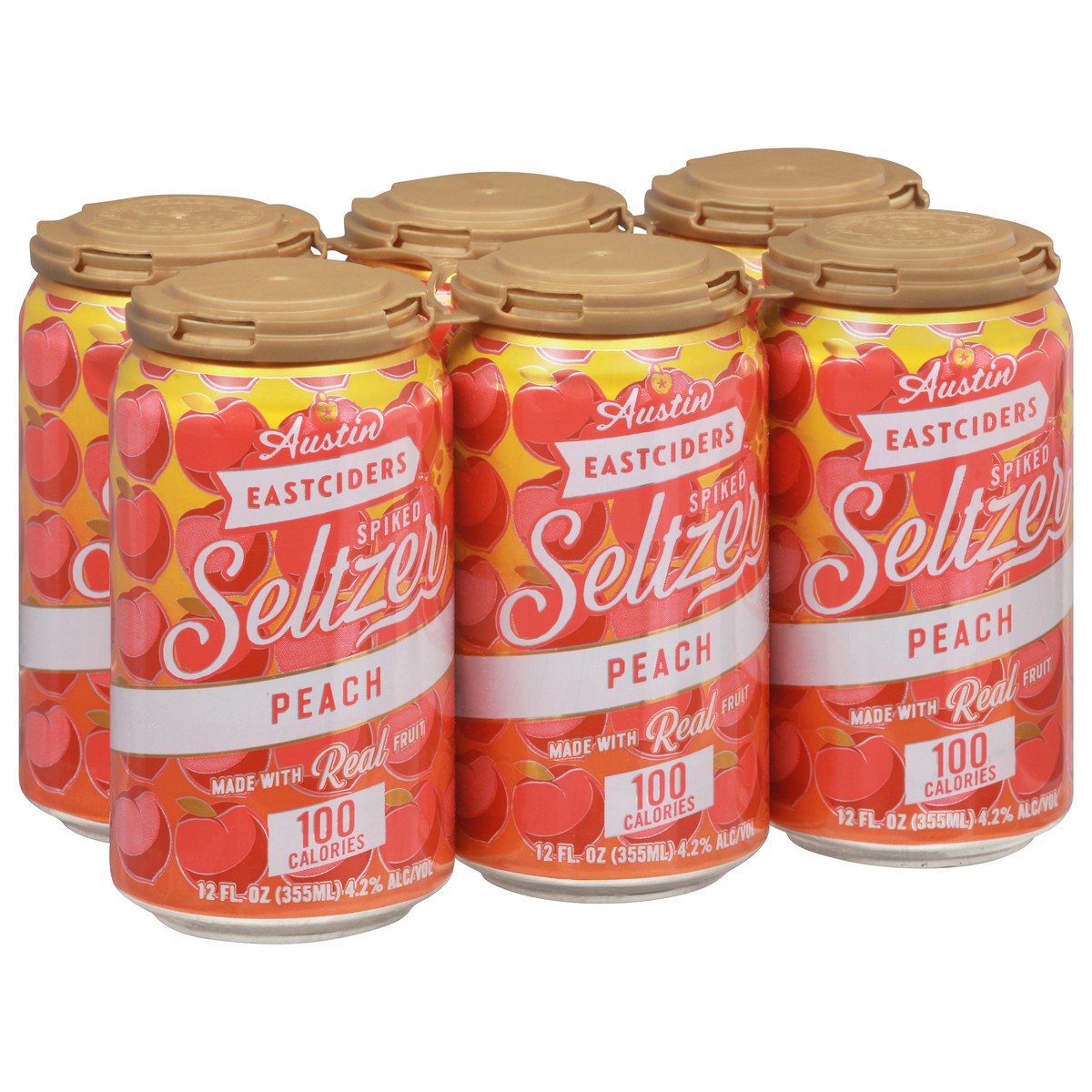 slide 2 of 9, Austin Eastciders Peach Spiked Seltzer 6-12 fl oz Cans, 12 fl oz