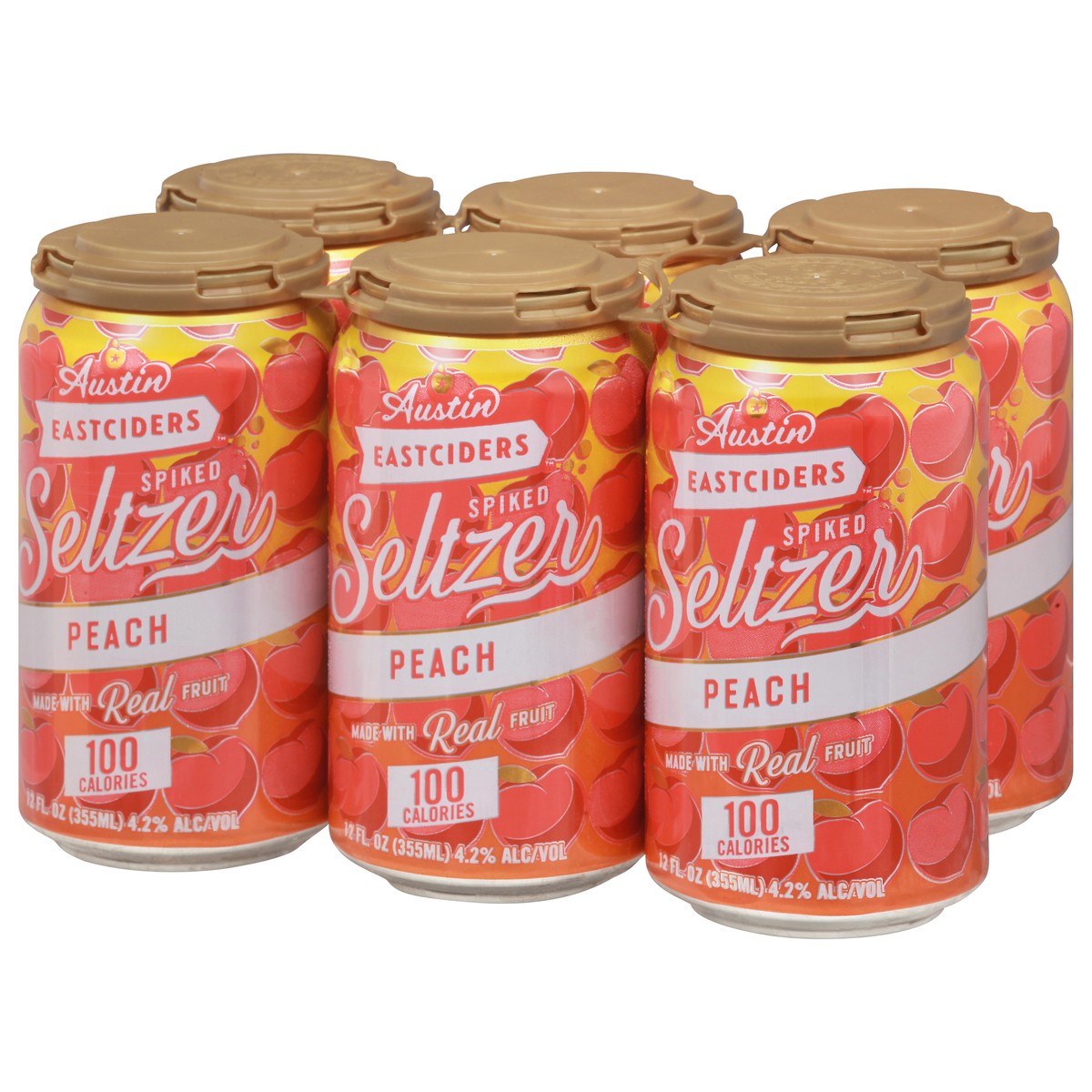 slide 3 of 9, Austin Eastciders Peach Spiked Seltzer 6-12 fl oz Cans, 12 fl oz
