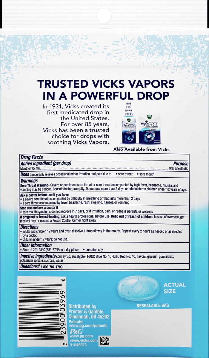 slide 2 of 3, Vicks Vapocool Hydra Soothe Drops, 20 ct